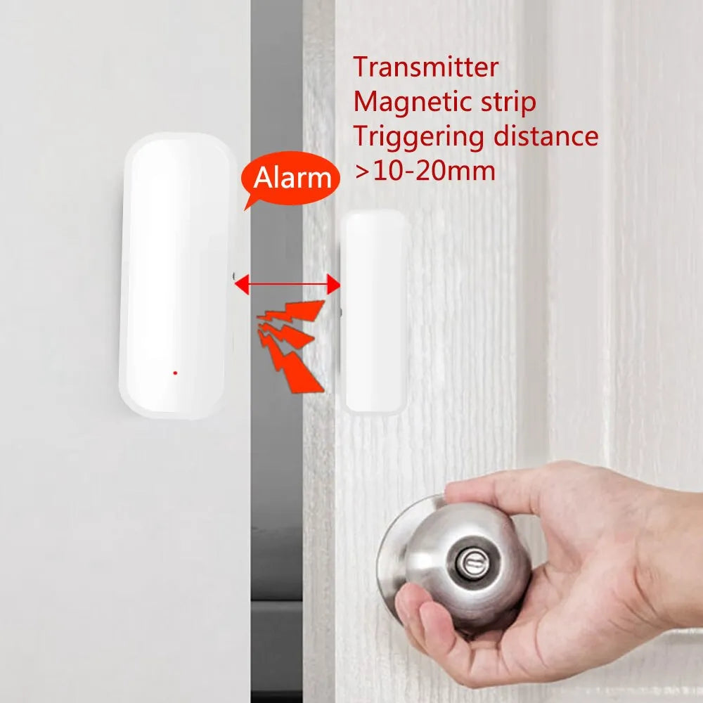 Sensor de puerta inteligente Tuya, WiFi, puerta, ventana, Detector abierto y cerrado, sistema de alarma de seguridad para el hogar, Control por aplicación Smart Life