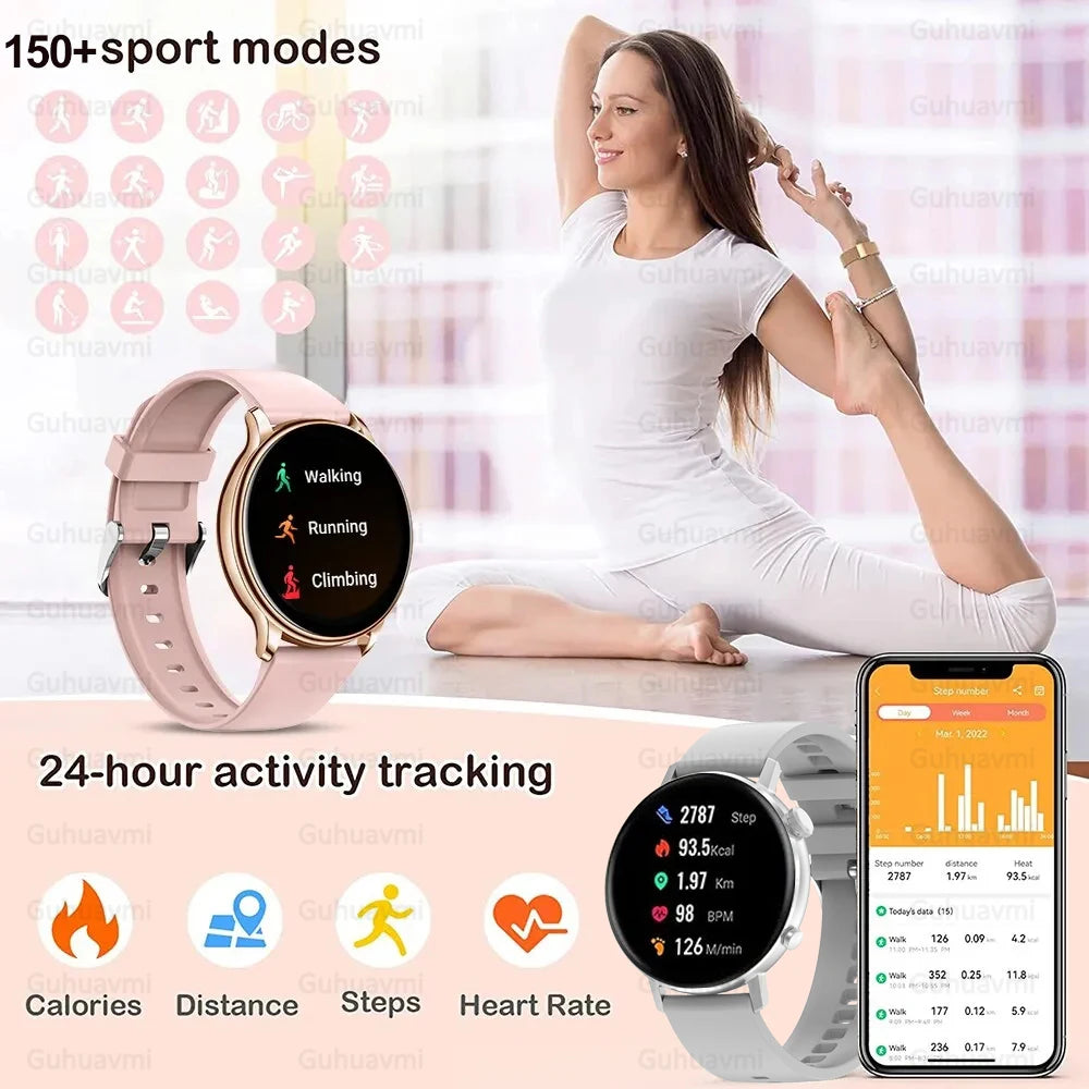 2024New ECG Health Watch Women AMOLED HD Screen NFC Smartwatch HD Bluetooth Call Sport Clock IP68 Waterproof Smart Watch For IOS