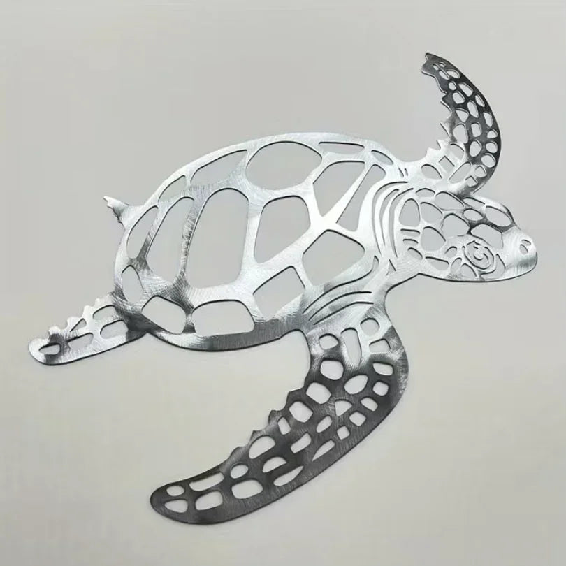 CIFBUY Metal Sea Turtle Ornament Beach Theme Decor Wall Art Decorations Wall Hanging for Kitchen Bathroom Living Room Decor