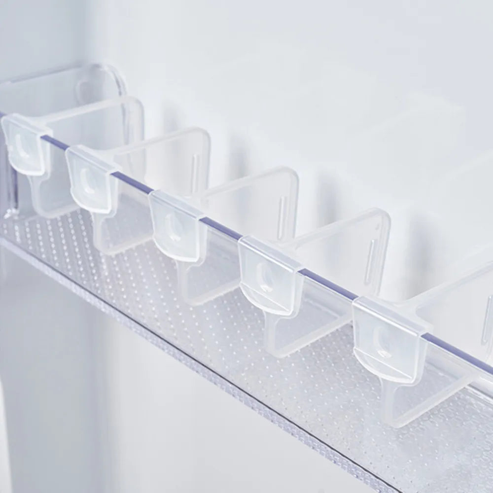 2/4/6pcs Refrigerator Storage Partition Board Retractable Plastic Divider Storage Splint Kitchen Bottle Can Shelf Organizer