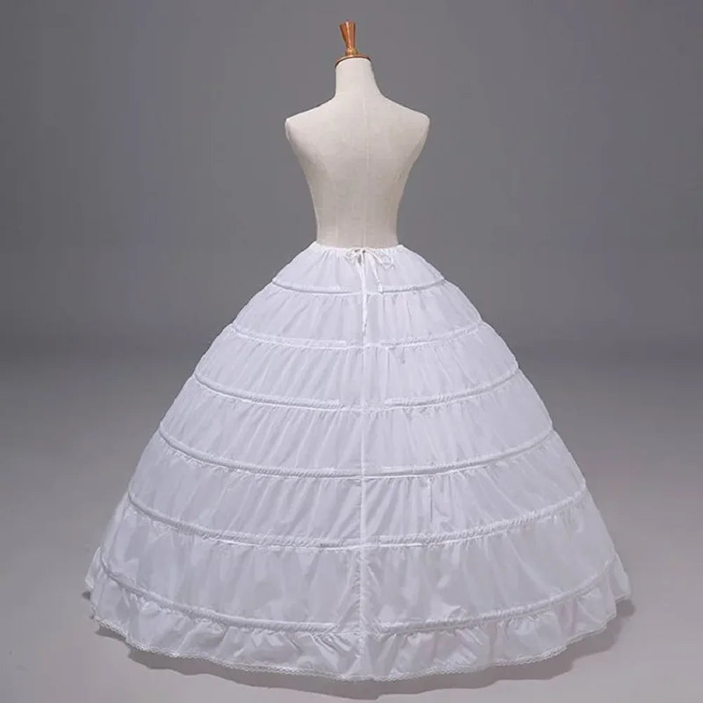 Jupon Long de mariage Crinoline à 6 cerceaux, noir et blanc, robe de bal, sous-jupe, demi-slip, accessoires de mariage, nouvelle collection 2023