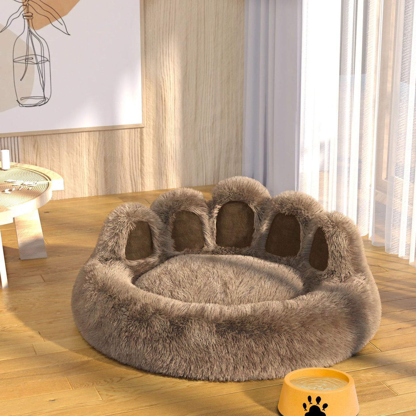 Lit pour chien Super moelleux, canapé de maison pour animaux de compagnie, lavable, longue peluche, pour l'extérieur, grand lit pour chien et chat, tapis chaud, fournitures portables pour chat, lit à beignets