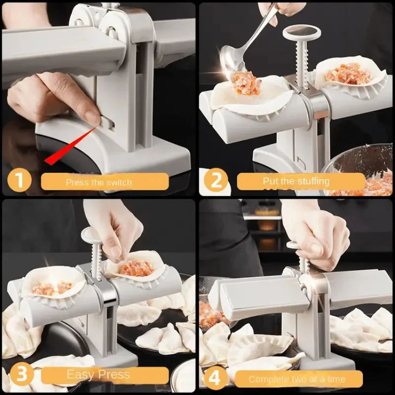 Double Head Automatic Dumpling Maker Dumpling Press Machine Mold Maker Tools Household Wrapper Baking Pastry Kitchen Gadgets