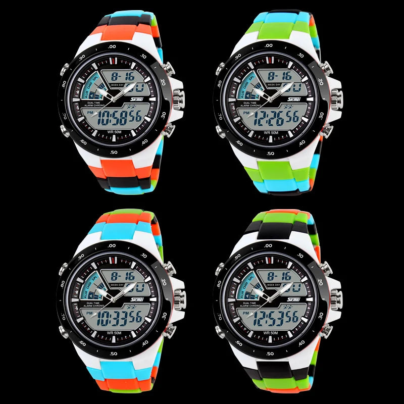 SKMEI Sport montre hommes mode décontracté réveil étanche militaire Chrono double affichage montres Relogio Masculino 1016