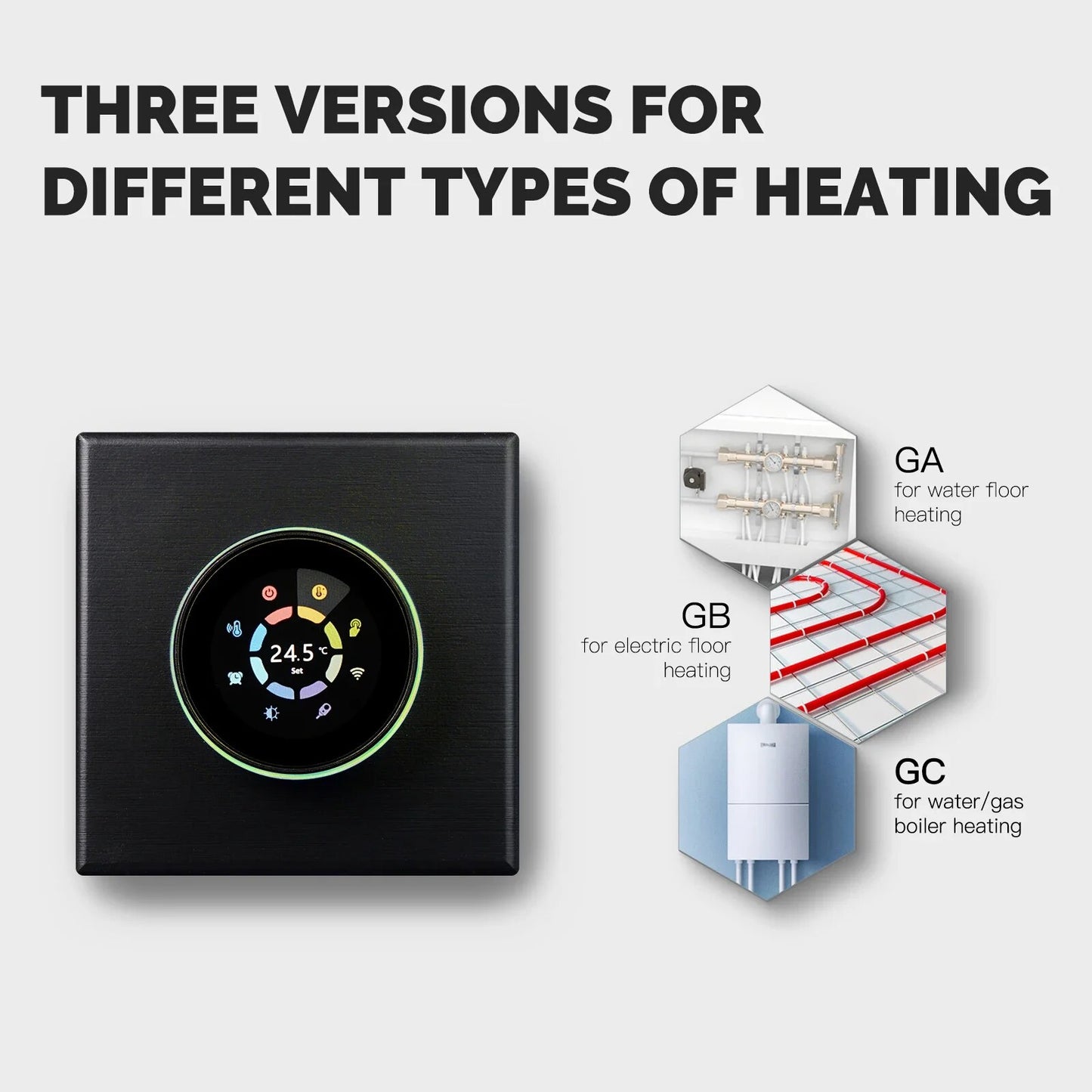 Termostato inteligente con WiFi para calefacción del hogar, controlador de temperatura para caldera de Gas y agua, calefacción eléctrica, funciona con Alexa y GoogleHome