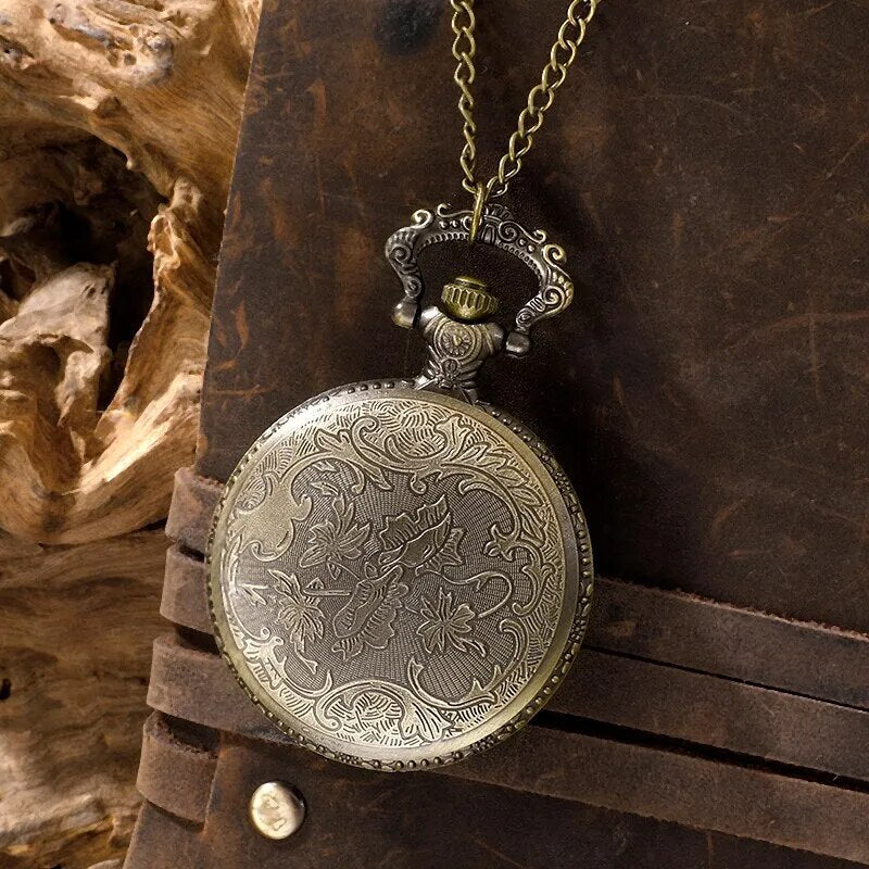 Exquisite Famous Anime Yellow Hat Hollow Carved Quartz Pocket Watch Necklace Pendant Gifts For Women Man with Fob Chain