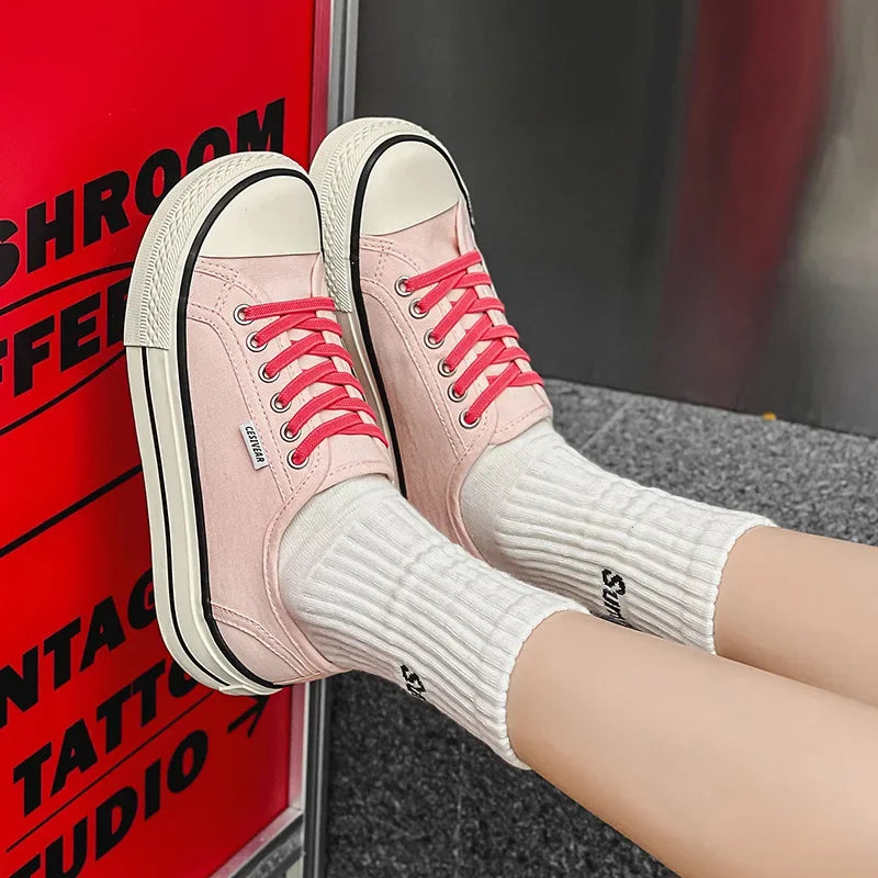 Zapatos De Mujer Tendencia Woman Platform Sneakers Women Casual Canvas Shoe Breathable Sneakers Fashion Skateboard Shoe