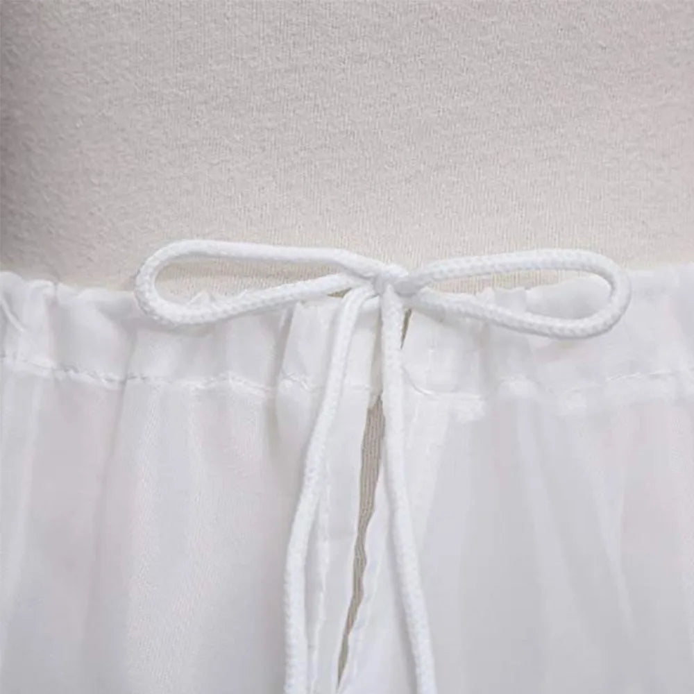 Jupon blanc pour enfants, ligne a, 3 cerceaux, une couche, garniture en dentelle Crinoline, robe de fille à fleurs, sous-jupe, taille élastique, 2023