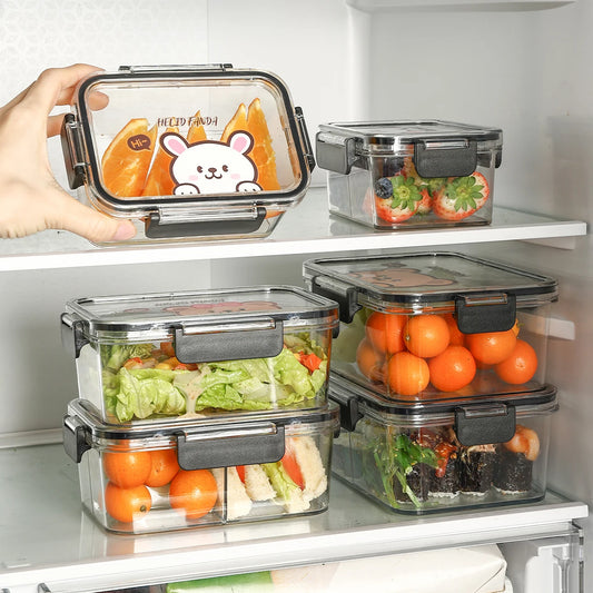 WORTHBUY Sealed Container Plastic Food Container Refrigerator Food Preservation Box Food Organizer Kitchen Storage Containers