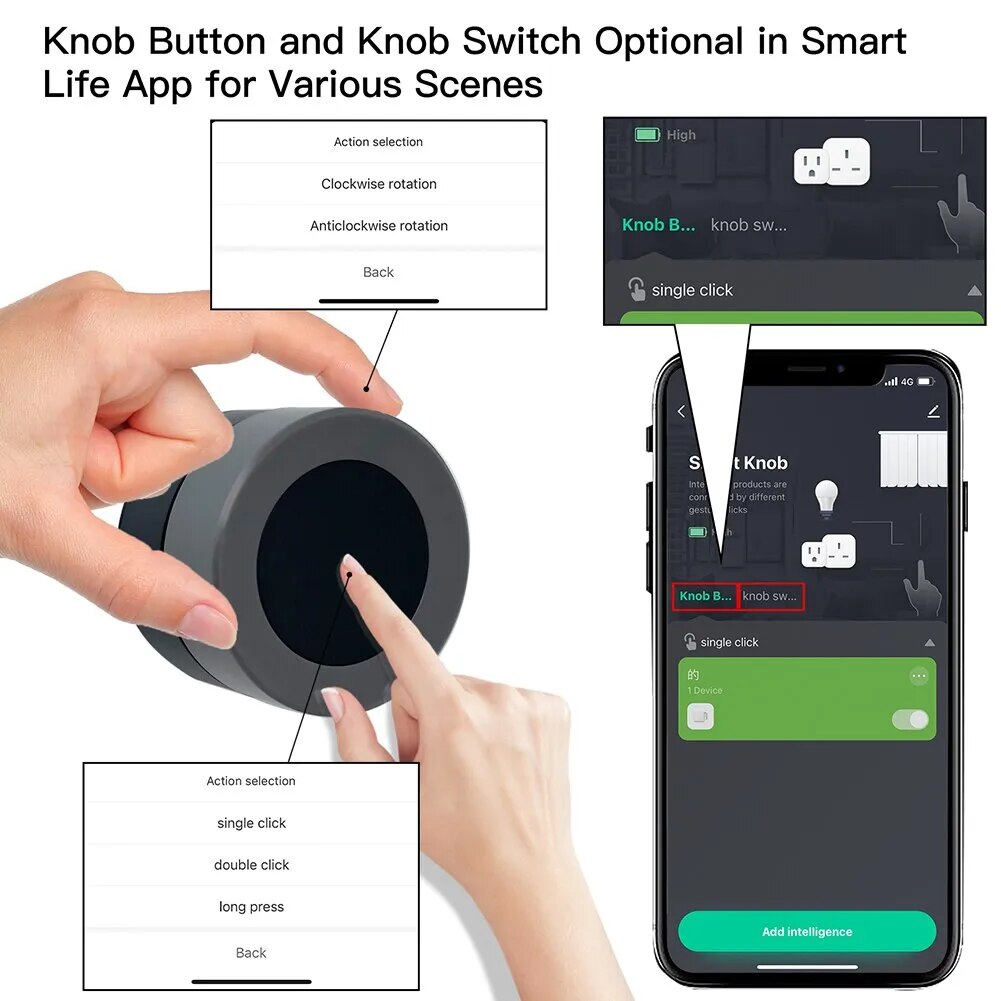 MOES Tuya ZigBee commutateur de bouton intelligent sans fil scène bouton de commutation contrôleur alimenté par batterie scénario d'automatisation application de vie intelligente