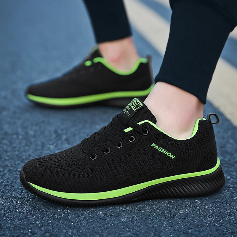 Zapatillas deportivas para hombre, zapatillas negras, zapatillas informales para hombre y mujer, zapatillas de punto, zapatillas deportivas transpirables para correr, caminar y hacer ejercicio