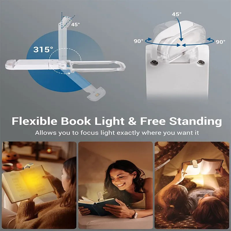 Mini lampe de lecture à Clip, petite veilleuse LED, chargeur USB, luminosité réglable, Protection des yeux, Portable