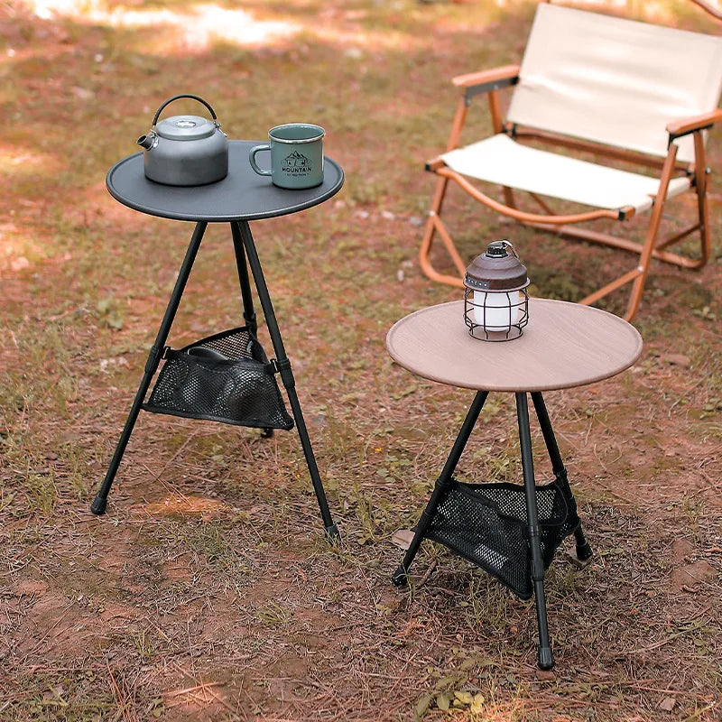 Table d'appoint ronde de Camping en aluminium, mobilier d'extérieur pliable et Portable, petite Table basse relevable