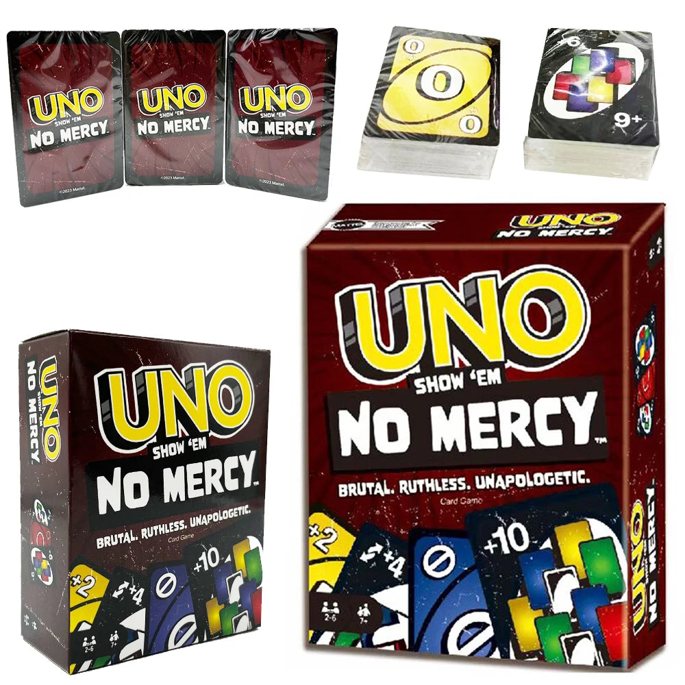 UNO NO MERCY Jeu de cartes assorti Minecraft Dragon Ball Z Multijoueur Fête de famille Jeu de société Funny Friends Entertainment Poker