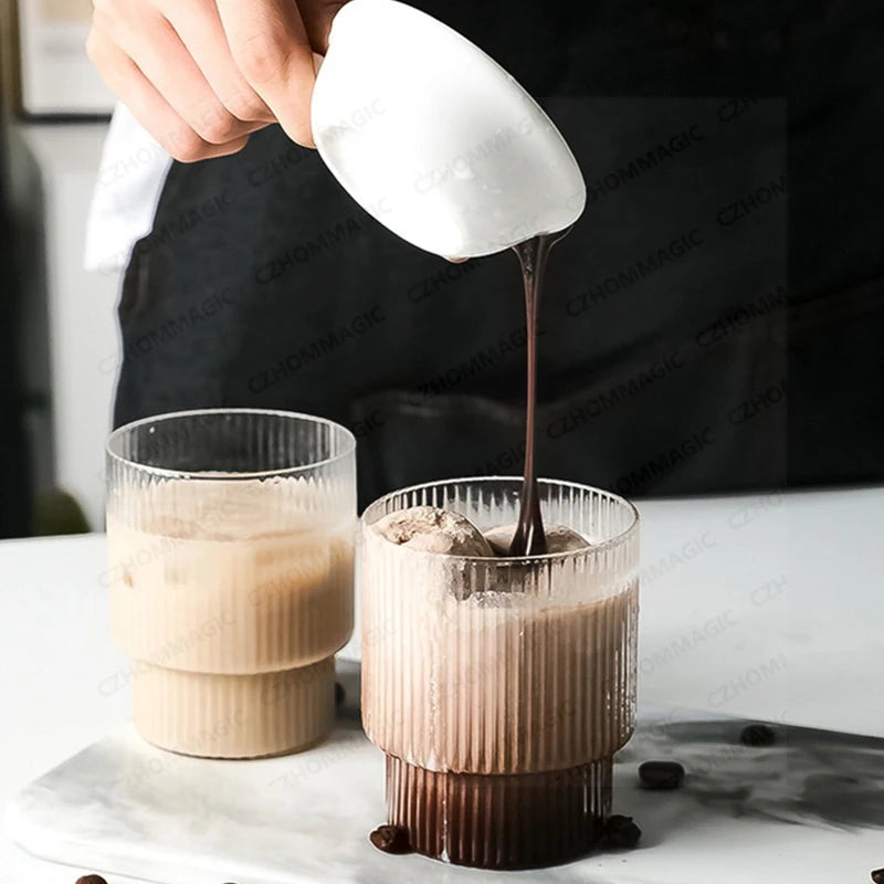 Tasse à café américaine en verre résistant à la chaleur, tasse à thé transparente, tasse d'eau pour boire du lait, du thé, du jus, 6/4/2/1 pièces