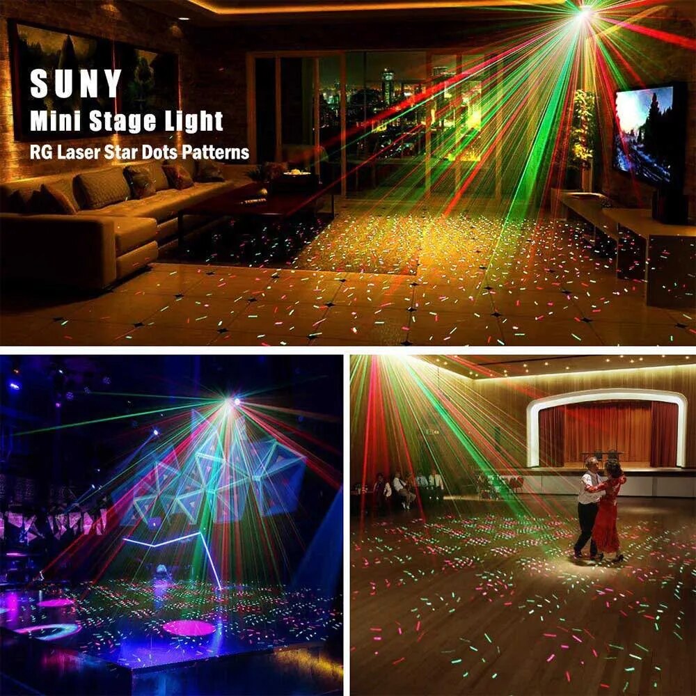 Lumière de scène LED Portable avec télécommande, DJ KTV, lampe Disco, projecteur, lumières Laser, Flash pour fête de noël, Bar de mariage