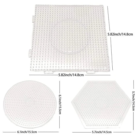 Yant Jouet-tablero con cuentas Hama de 5mm, tablero de plantilla transparente, herramienta cuadrada Circular, tablero de Material de figura DIY, cuentas Perler