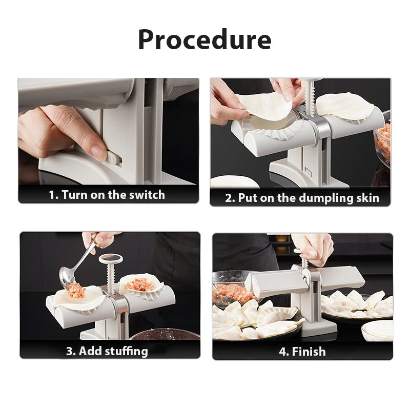 DIY Automatic Dumpling Machine Double Head Press Mold Empanadas Ravioli Mould Kitchen Gadget Accessories