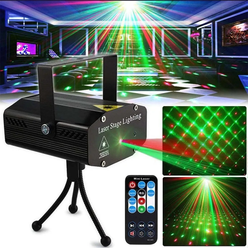 Lumière de scène LED Portable avec télécommande, DJ KTV, lampe Disco, projecteur, lumières Laser, Flash pour fête de noël, Bar de mariage