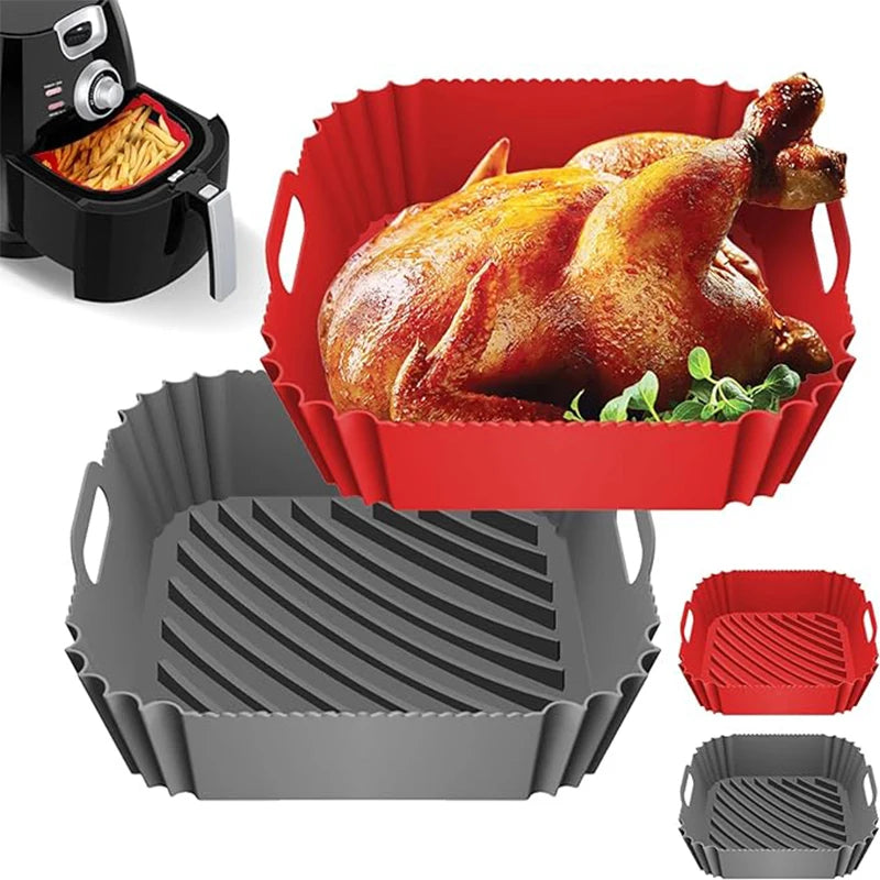 Panier en silicone pour casserole, doublure pour friteuse à air, accessoires de récipient réutilisables pour poêle, moule de cuisson, protecteur, gadgets de cuisine