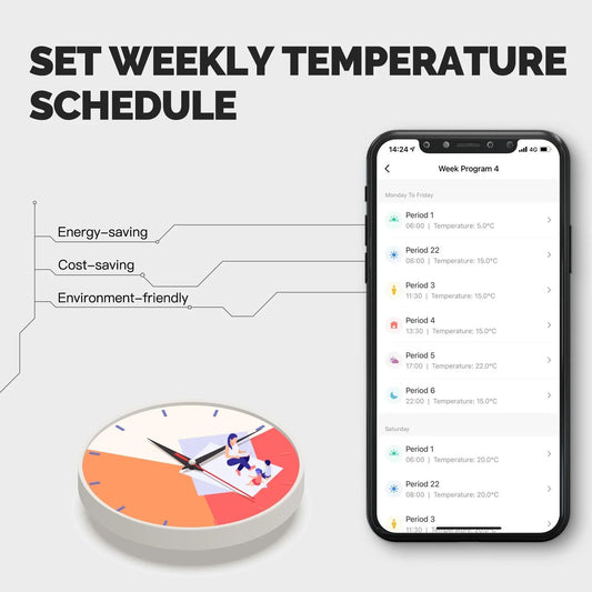 Termostato inteligente con WiFi para calefacción del hogar, controlador de temperatura para caldera de Gas y agua, calefacción eléctrica, funciona con Alexa y GoogleHome