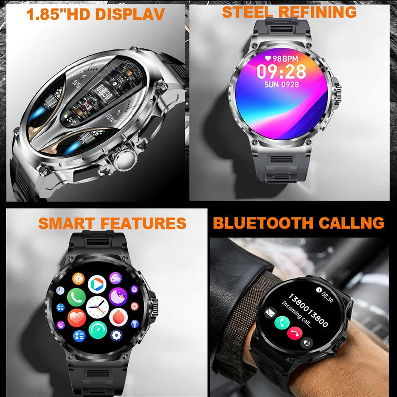 2024 New 1.85-Inch Ultra HD Smartwatch, GPS Track, HD Bluetooth Call; 710 Mah Large Battery 400+Dial, Suitable For Huawei Xiaomi