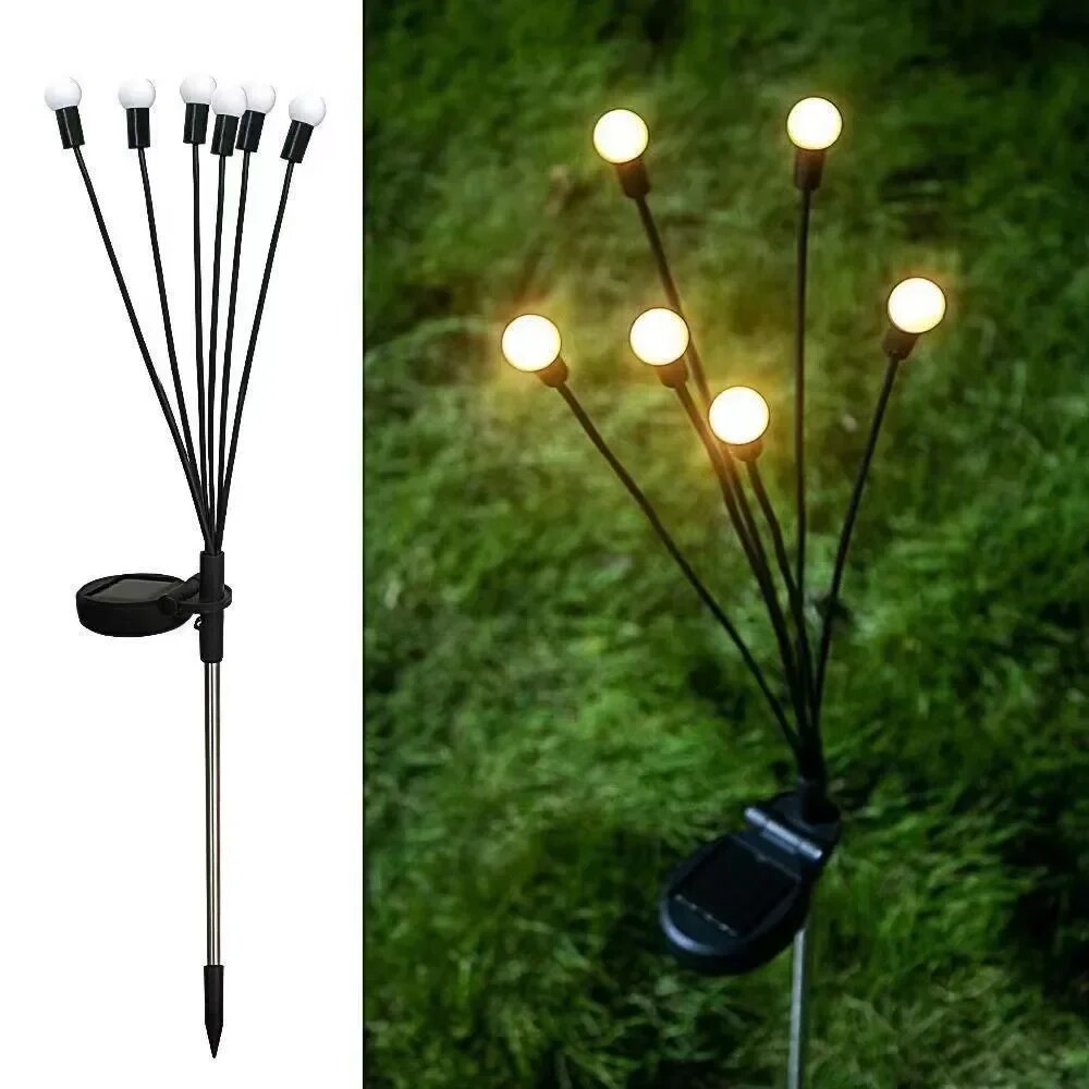 Solar Firefly Light Outdoor Solar Lighting 6 LED Waterproof Garden Decoration Landscape Solar Light for Outdoor Gardening