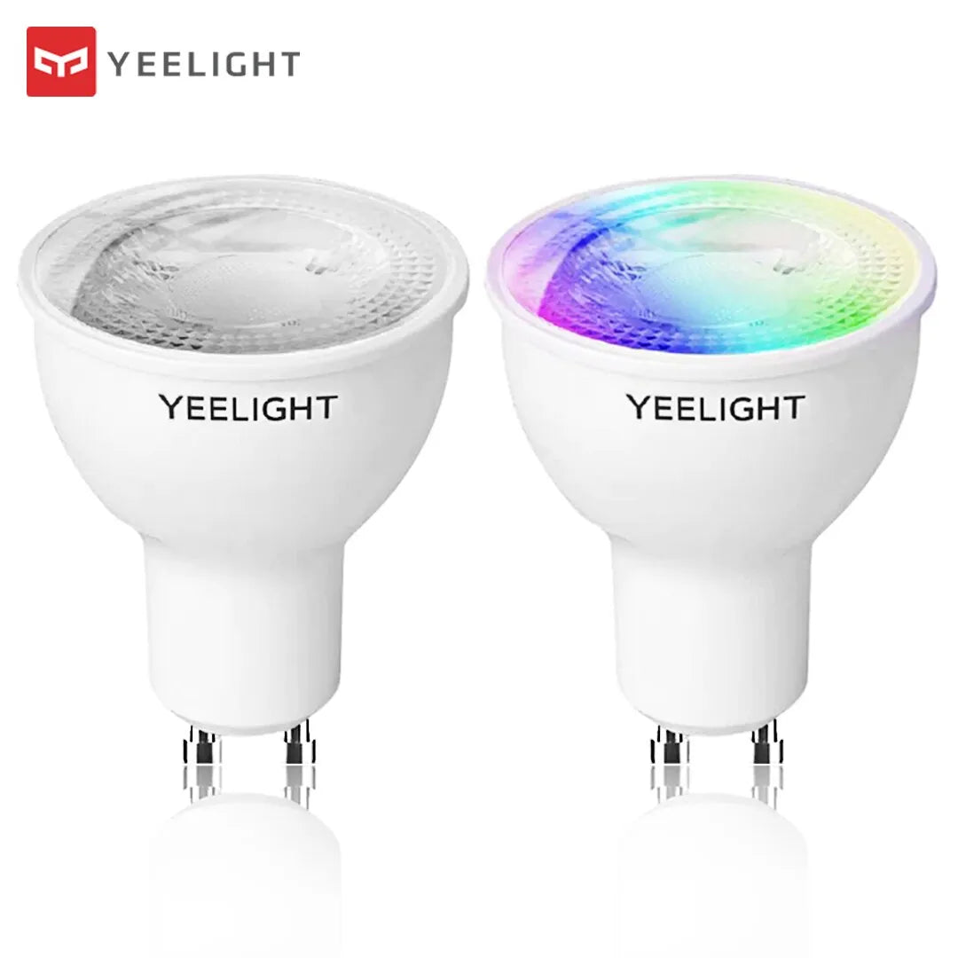 Yeelight – ampoule LED intelligente GU10 AC 200-240V 4.8W 2700K, Version à gradation de lumière colorée/blanche, fonctionne avec Google Assistant Alexa