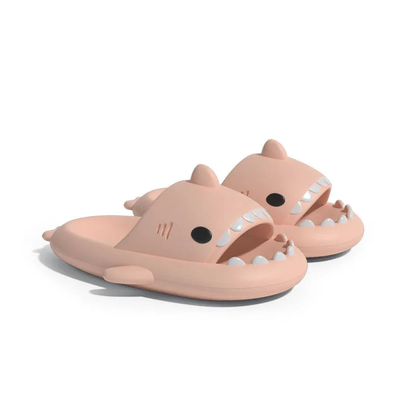 New Cute Shark Slippers Platform Women Men Indoor Bathroom Slides Couples Summer Shoes Soft Light Beach Flip Flops