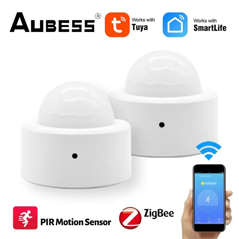 Tuya ZigBee-Sensor de movimiento PIR inteligente, Detector infrarrojo de cuerpo humano, inalámbrico, seguridad del hogar, uso de vida inteligente con puerta de enlace Zigbee