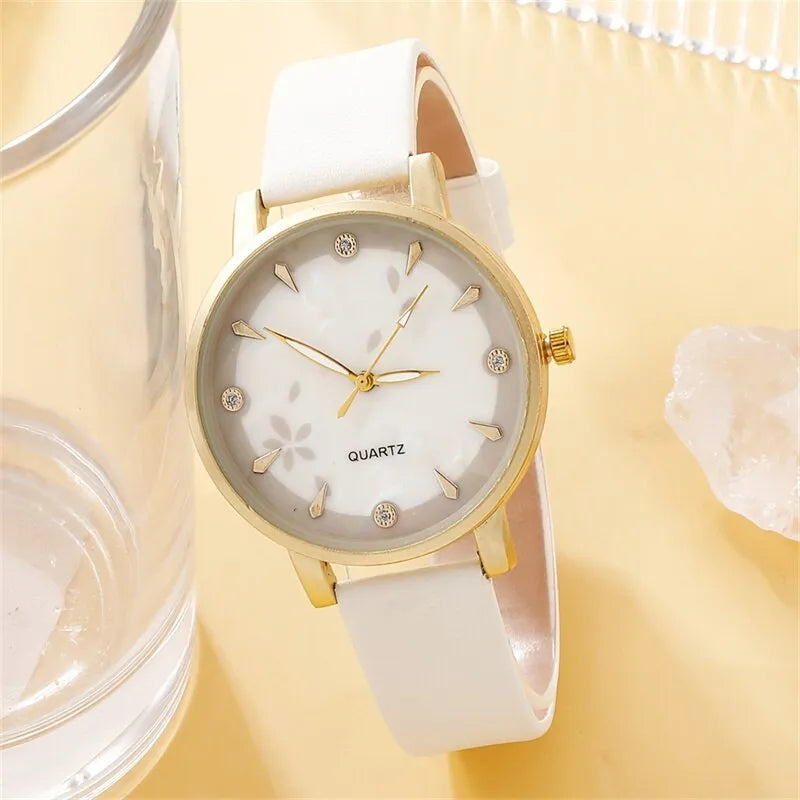 Luxury Women Bracelet Quartz Watches For Women Leather Watch Ladies Sports Dress White Dial Wrist Watch Clock Relogio