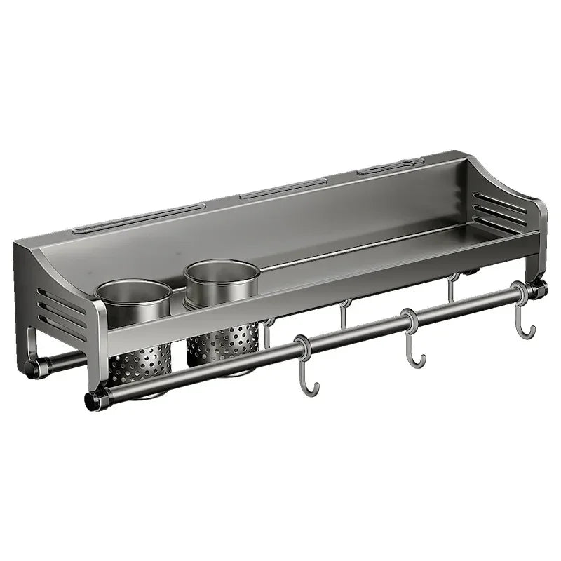 Estante organizador de cocina montado en la pared, estante de almacenamiento de especias, palillos para condimentos para el hogar, cuchillo, cuchara, pala, soporte de almacenamiento