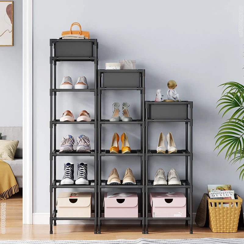 Stackable Shoe Organizer Multi-layer Shoe Rack Durable Shoes Storage Shelf Box Home Space Saving  Entry Door Shoe Cabinet