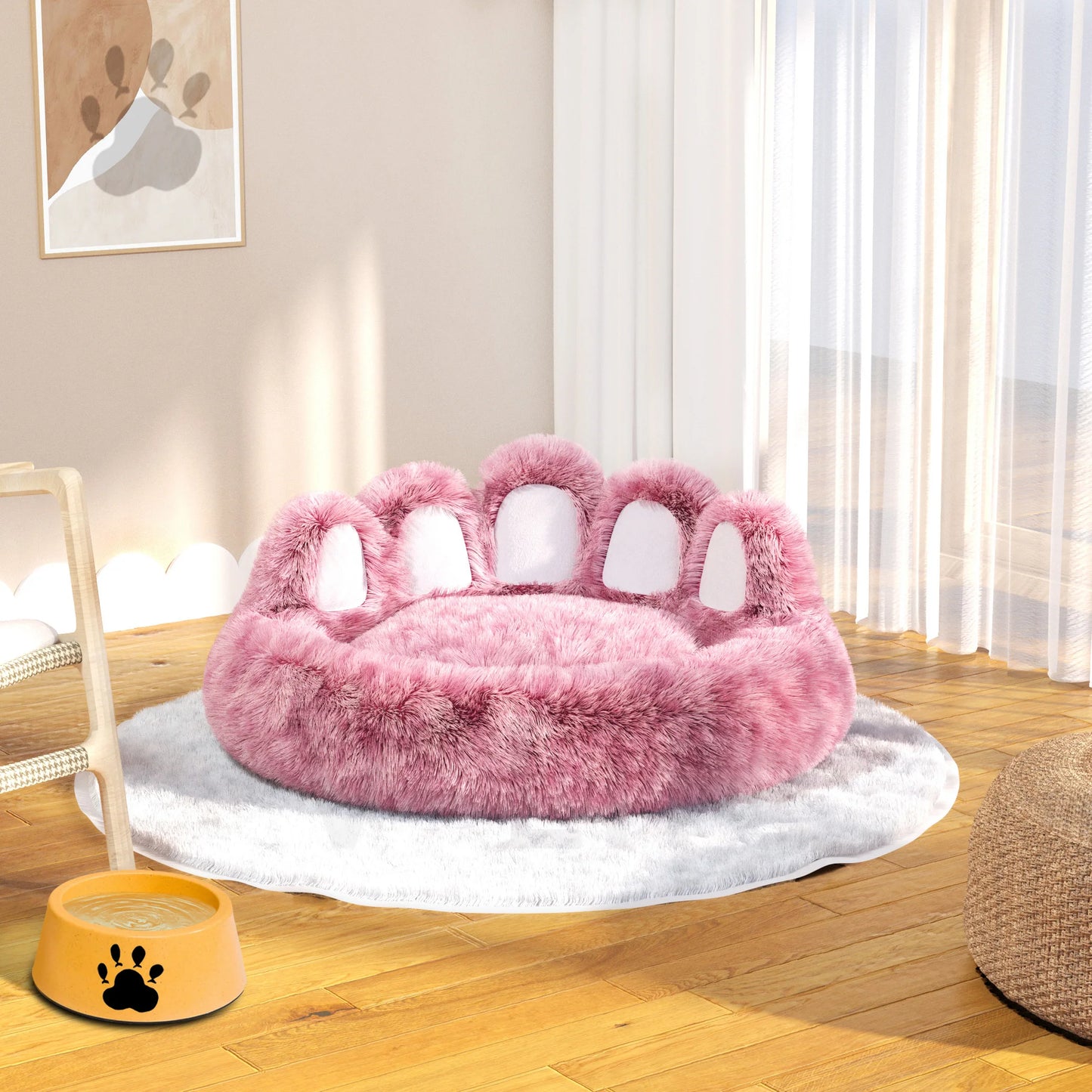 Lit pour chien Super moelleux, canapé de maison pour animaux de compagnie, lavable, longue peluche, pour l'extérieur, grand lit pour chien et chat, tapis chaud, fournitures portables pour chat, lit à beignets