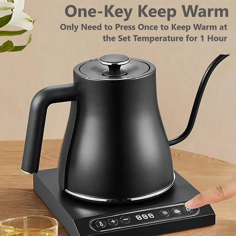 Electric Gooseneck Coffee/Tea Kettle ,100% Stainless Steel Inner LPS-1995,0.8L ,1200W,Suitable for Family and Office