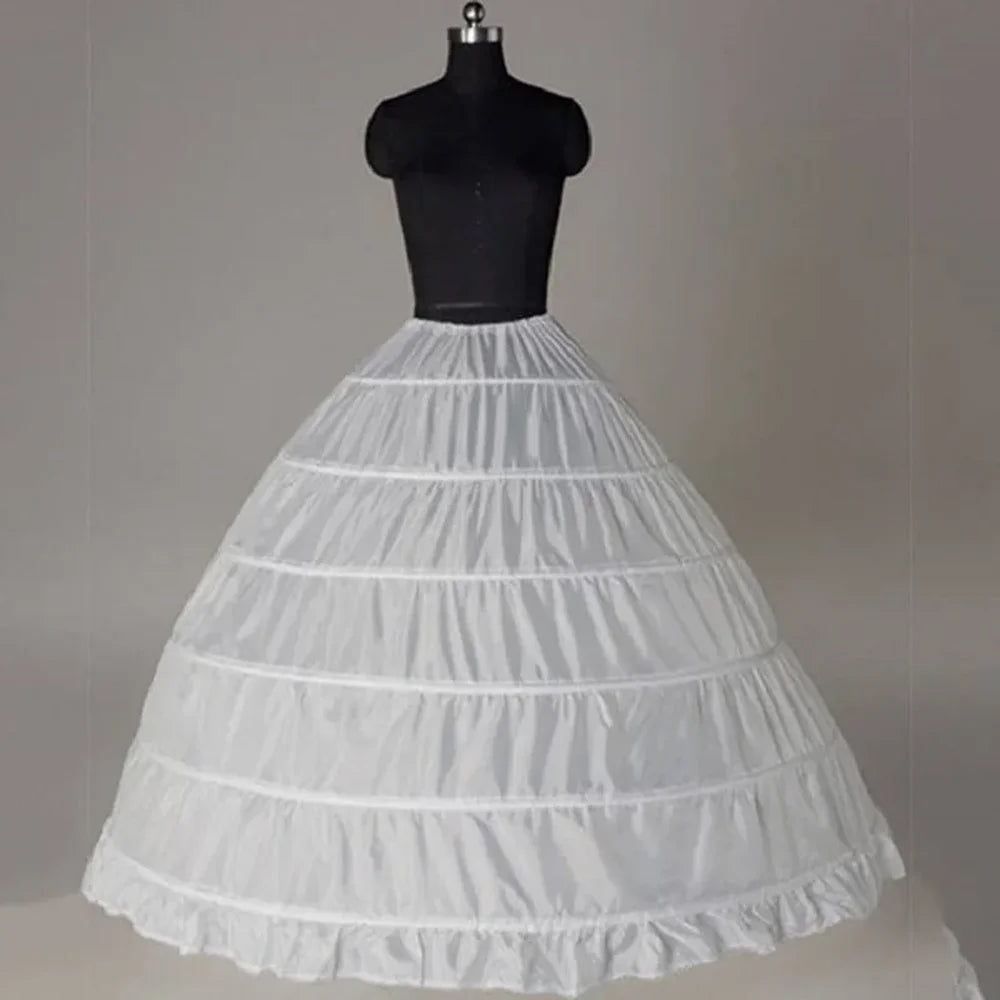 Jupon Long de mariage Crinoline à 6 cerceaux, noir et blanc, robe de bal, sous-jupe, demi-slip, accessoires de mariage, nouvelle collection 2023