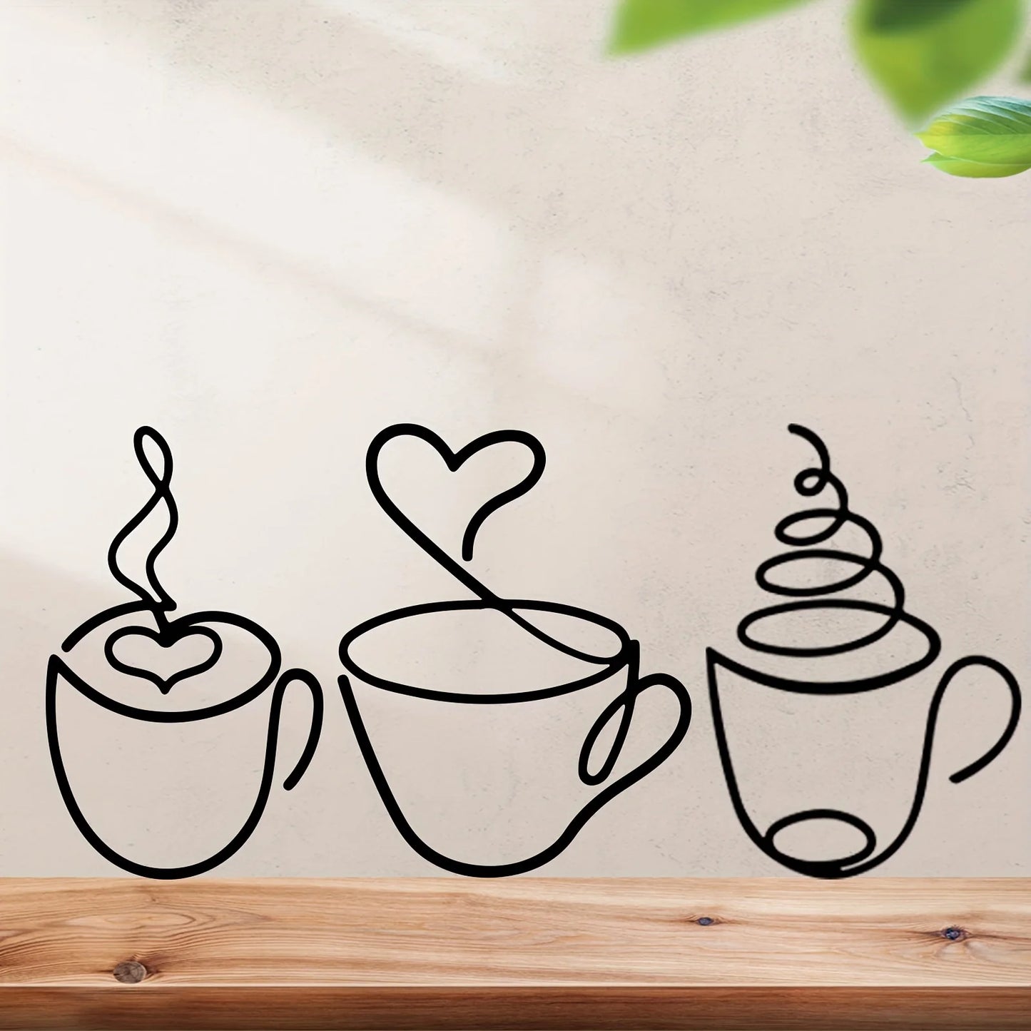 Add a Touch of Charm to Your Kitchen with this 3pcs Coffee Cup Metal Wall Art Home Decor，Wall decor metal wall hanging