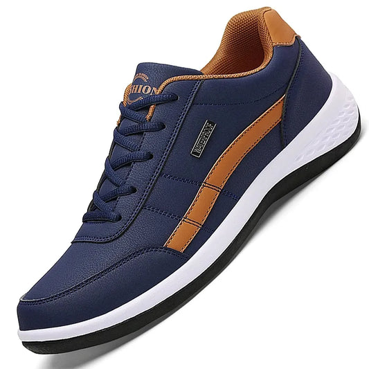 Zapatos de cuero Pu para hombre, zapatillas de deporte informales transpirables de tendencia, calzado antideslizante, zapatos vulcanizados, Tenis Masculino