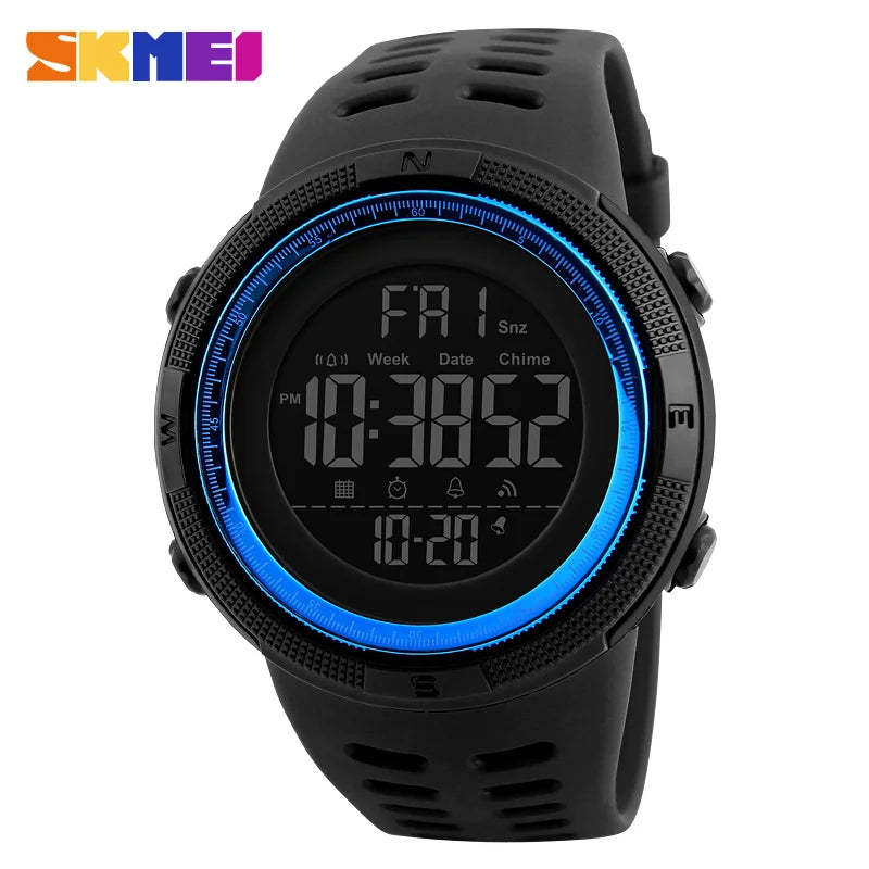 Marca SKMEI, relojes deportivos para hombre, moda Chronos, cuenta atrás, reloj Digital LED resistente al agua, reloj de pulsera militar para hombre, reloj Masculino