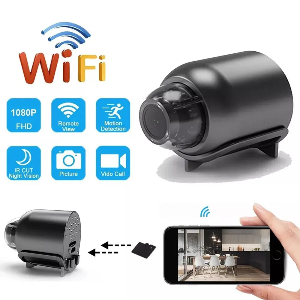 Mini cámara HD de 1080P con WiFi, Monitor para el hogar, vigilancia de seguridad interior, videocámara de visión nocturna, cámara IP, grabadora de Audio y vídeo