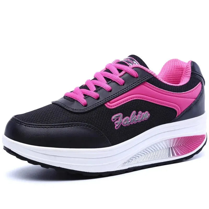 Zapatillas de deporte para Mujer, zapatos a la moda para Mujer, zapatos vulcanizados, zapatos planos de alta calidad, zapatos para Mujer, Zapatillas para caminar Blatform de talla grande para Mujer