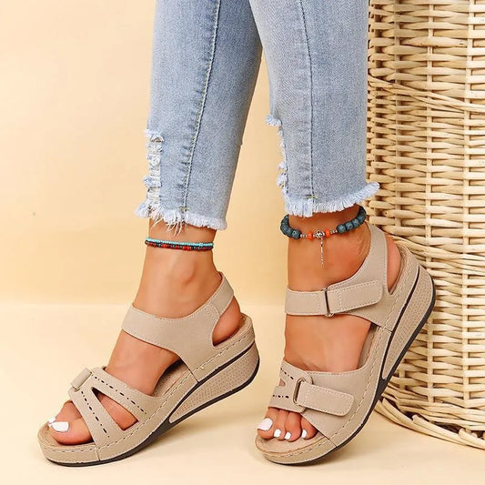 Femmes sandales couture douce dames sandales confortables sandales plates femmes bout ouvert chaussures de plage femme chaussures Sandalias Treking