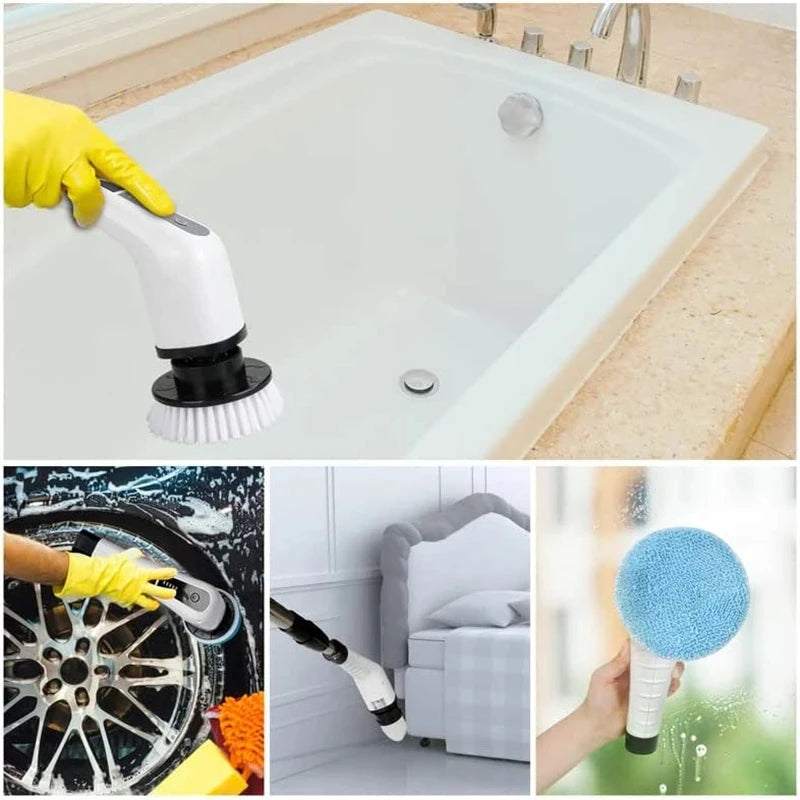 Electric Cleaning Brush Electric Spin Cleaning Scrubber Electric Cleaning Tools Parlour Kitchen Bathroom Cleaning Gadgets