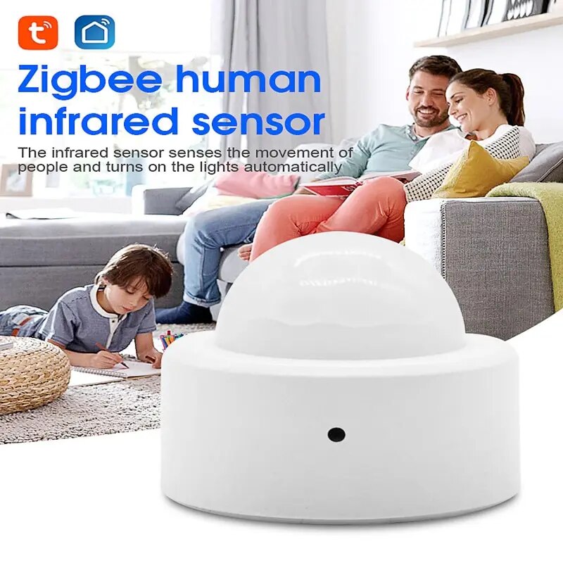 Tuya ZigBee-Sensor de movimiento PIR inteligente, Detector infrarrojo de cuerpo humano, inalámbrico, seguridad del hogar, uso de vida inteligente con puerta de enlace Zigbee