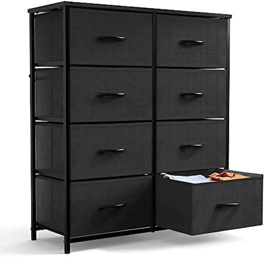 Dresser for Bedroom Drawer Organizer Fabric Storage Tower with 5/6/8/9 Drawers, Steel Frame, Wood Top for Bedroom, Closet