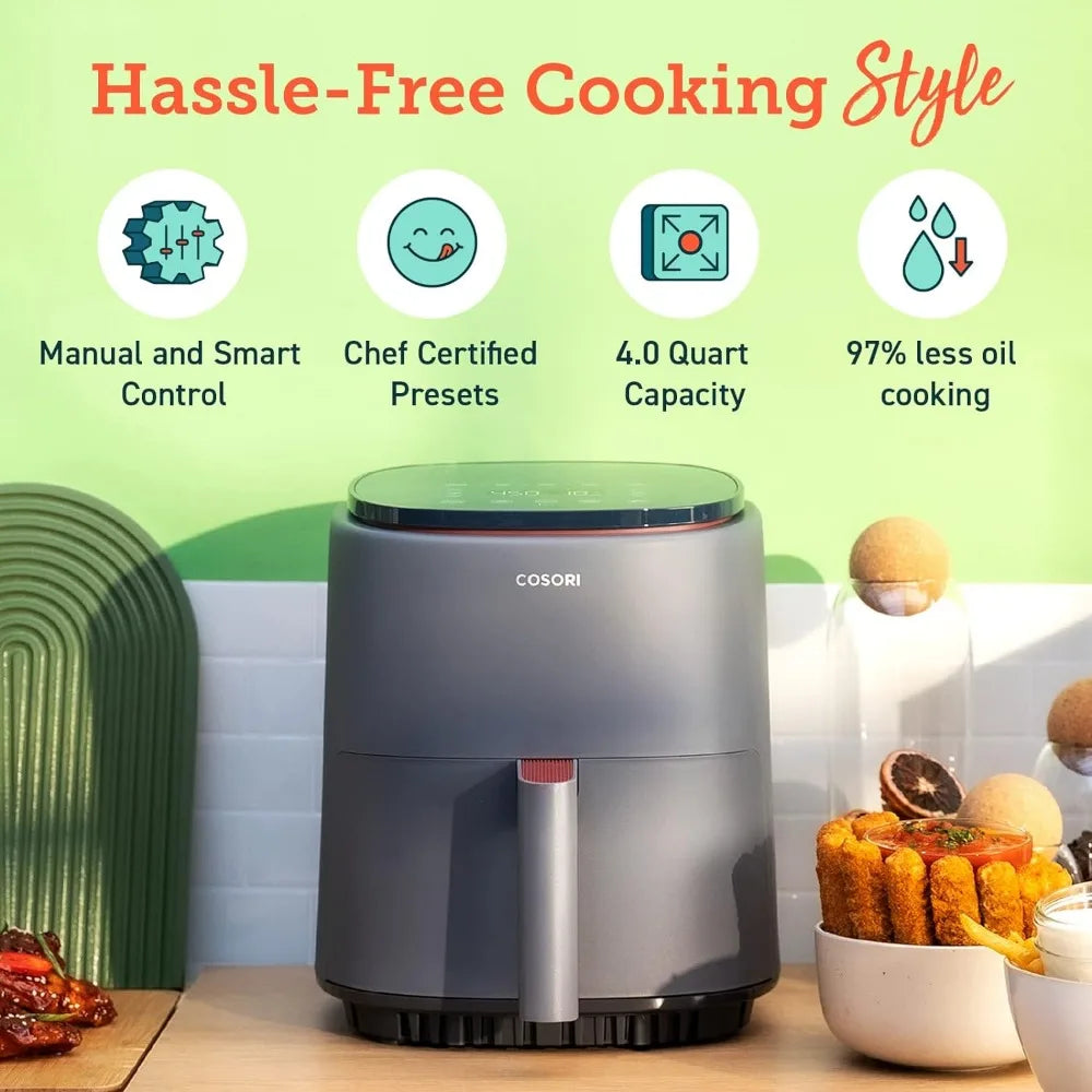 97 % de graisse en moins Appareil électroménager Plus de 150 recettes sur l'application gratuite Cuisine Conçue pour 1 à 3 personnes Friteuses à air Friteuse Airfryer lavable au lave-vaisselle