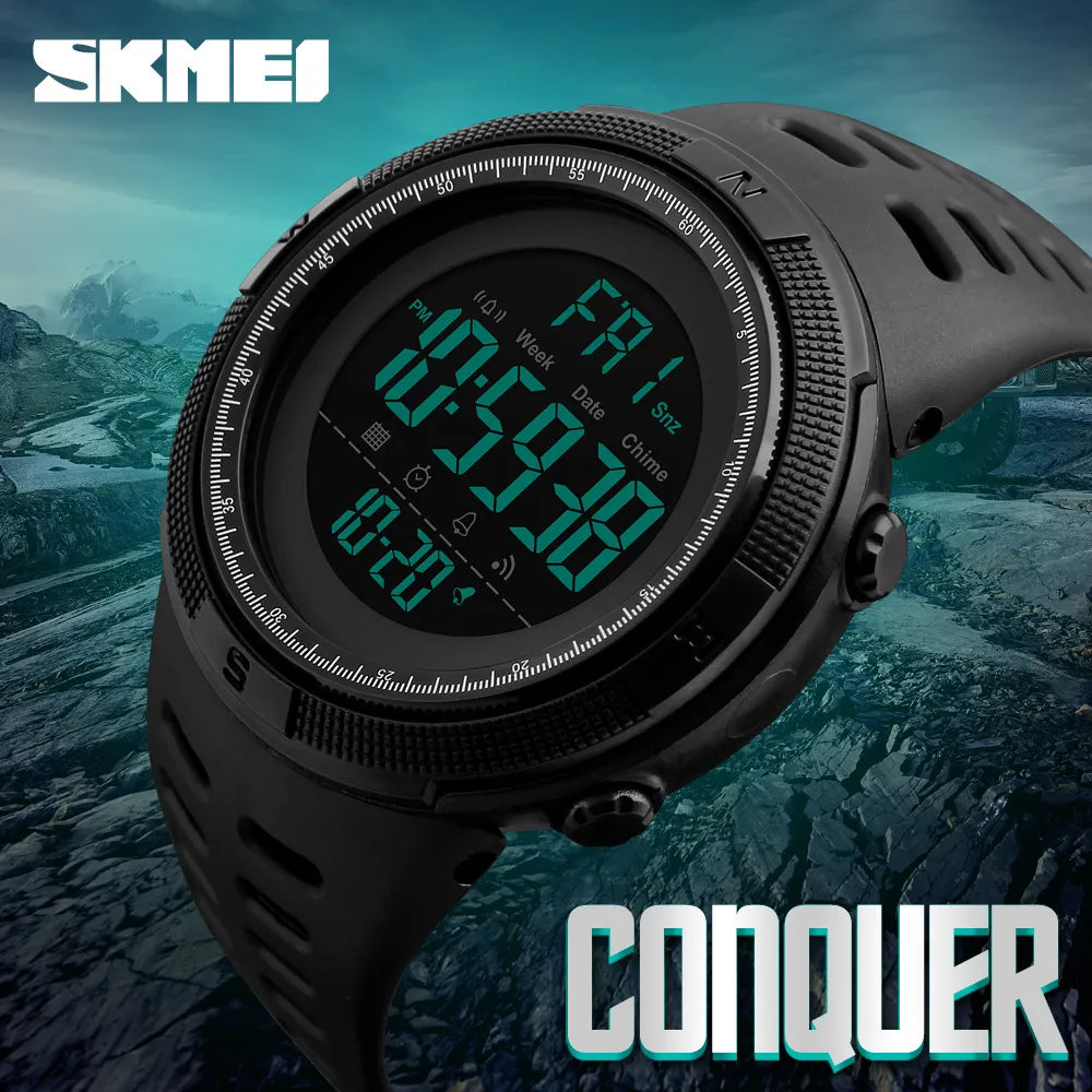 Marca SKMEI, relojes deportivos para hombre, moda Chronos, cuenta atrás, reloj Digital LED resistente al agua, reloj de pulsera militar para hombre, reloj Masculino