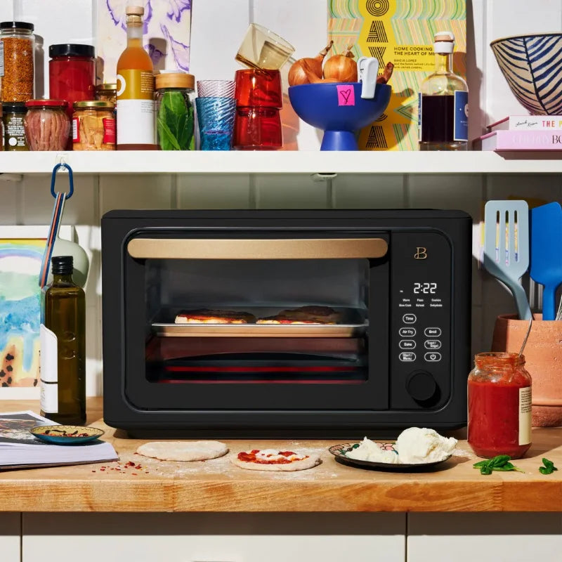 Beautiful 6 Slice Touchscreen Air Fryer Toaster Oven, White Icing by Drew Barrymore air fryers  kitchen accessories