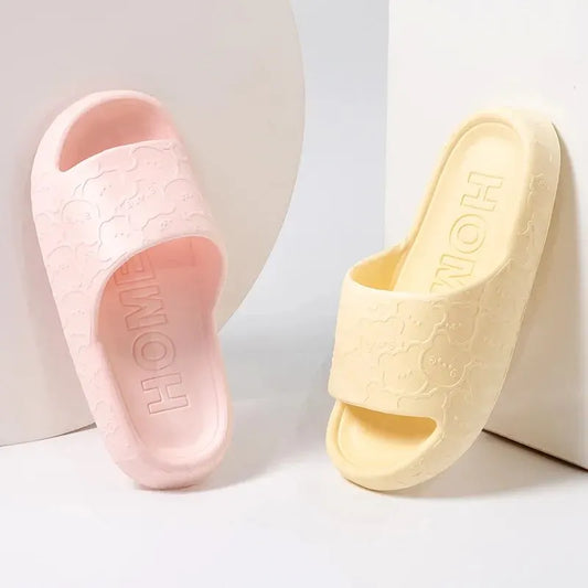 Cute Home Slippers Cloud Woman Bear Summer Beach Slides Indoor Soft Sole Non Slip Eva Sandals Men Male Flip Flops Shower Shoes