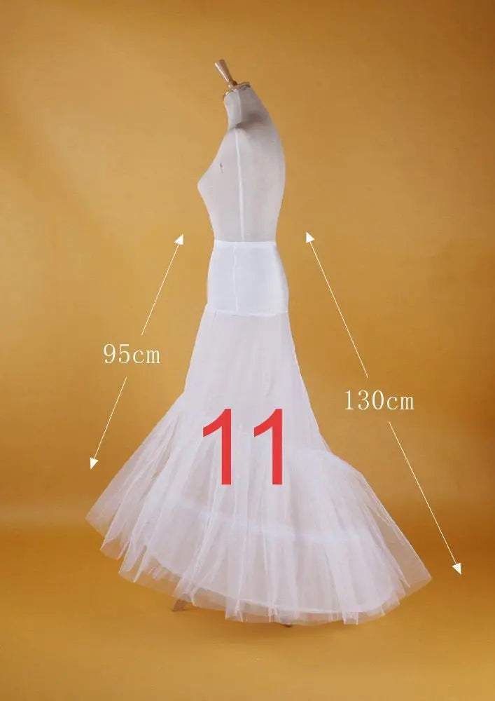 AYiCuthia White 6 Hoops Big Petticoat Slips Tulle Skirts Long Puffy Crinoline Underskirt For Ball Gown Wedding Dress CQ7